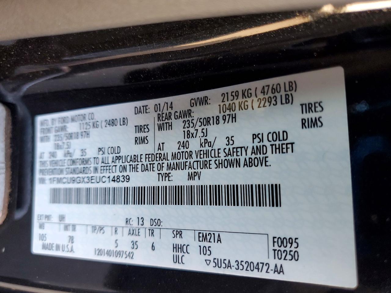 2014 FORD ESCAPE SE photo 27