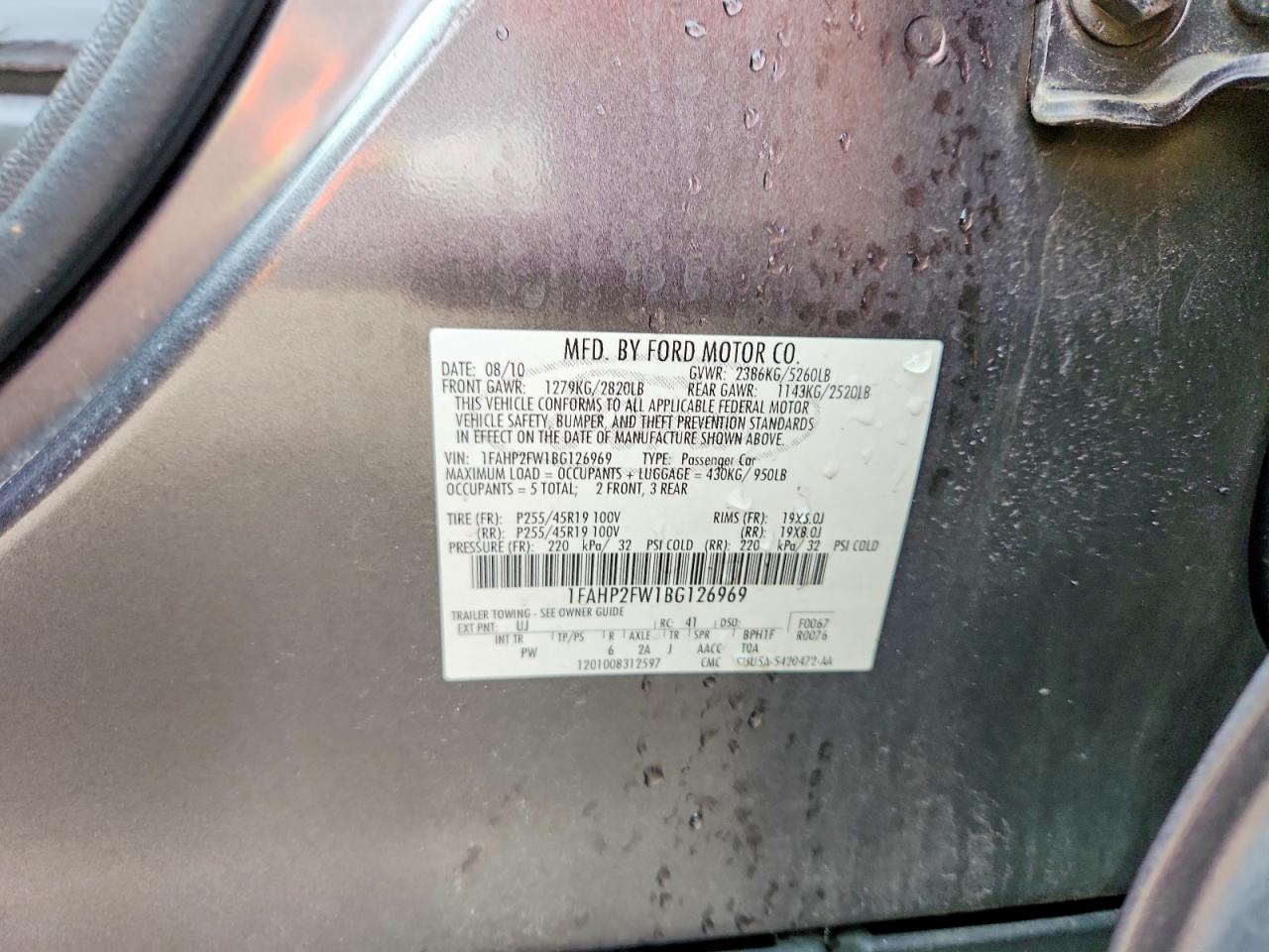 2011 FORD TAURUS LIMITED photo 23