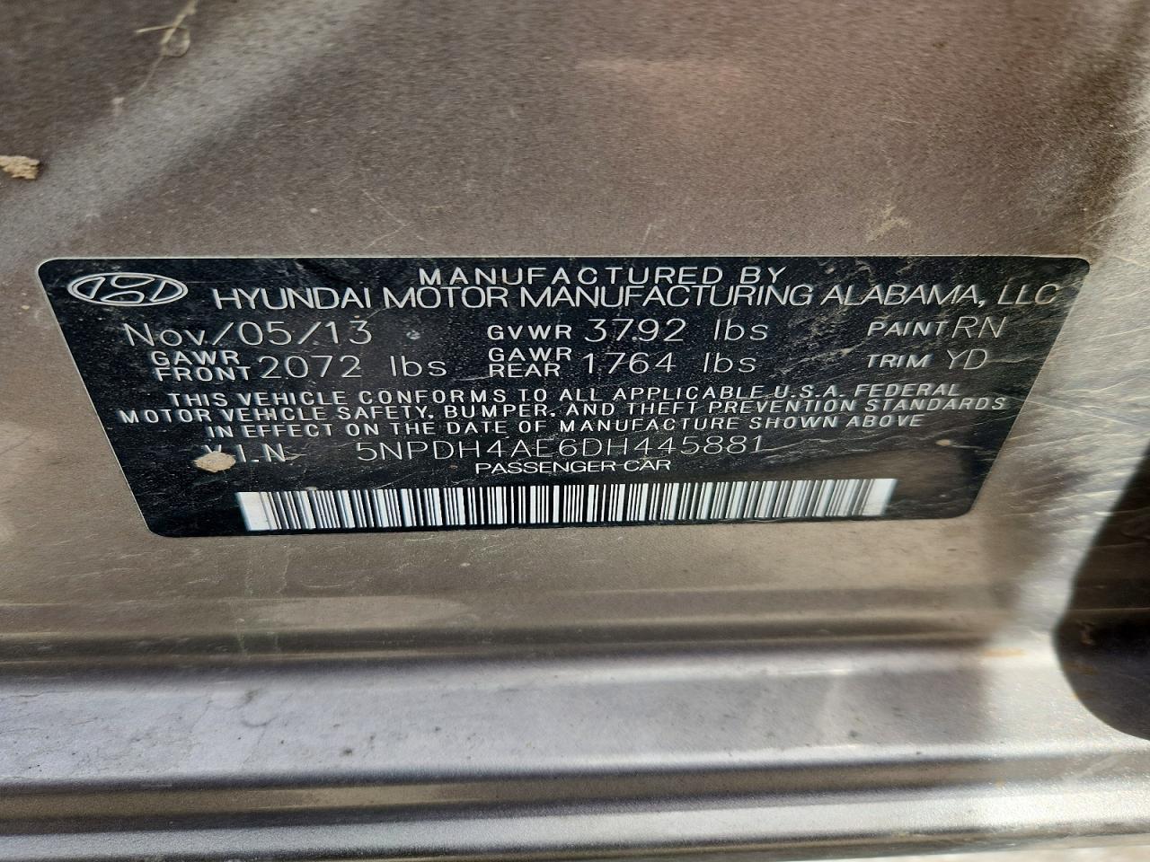 2013 HYUNDAI ELANTRA GLS photo 23
