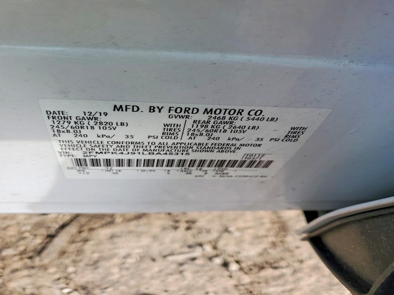 2020 FORD EDGE SEL photo 37