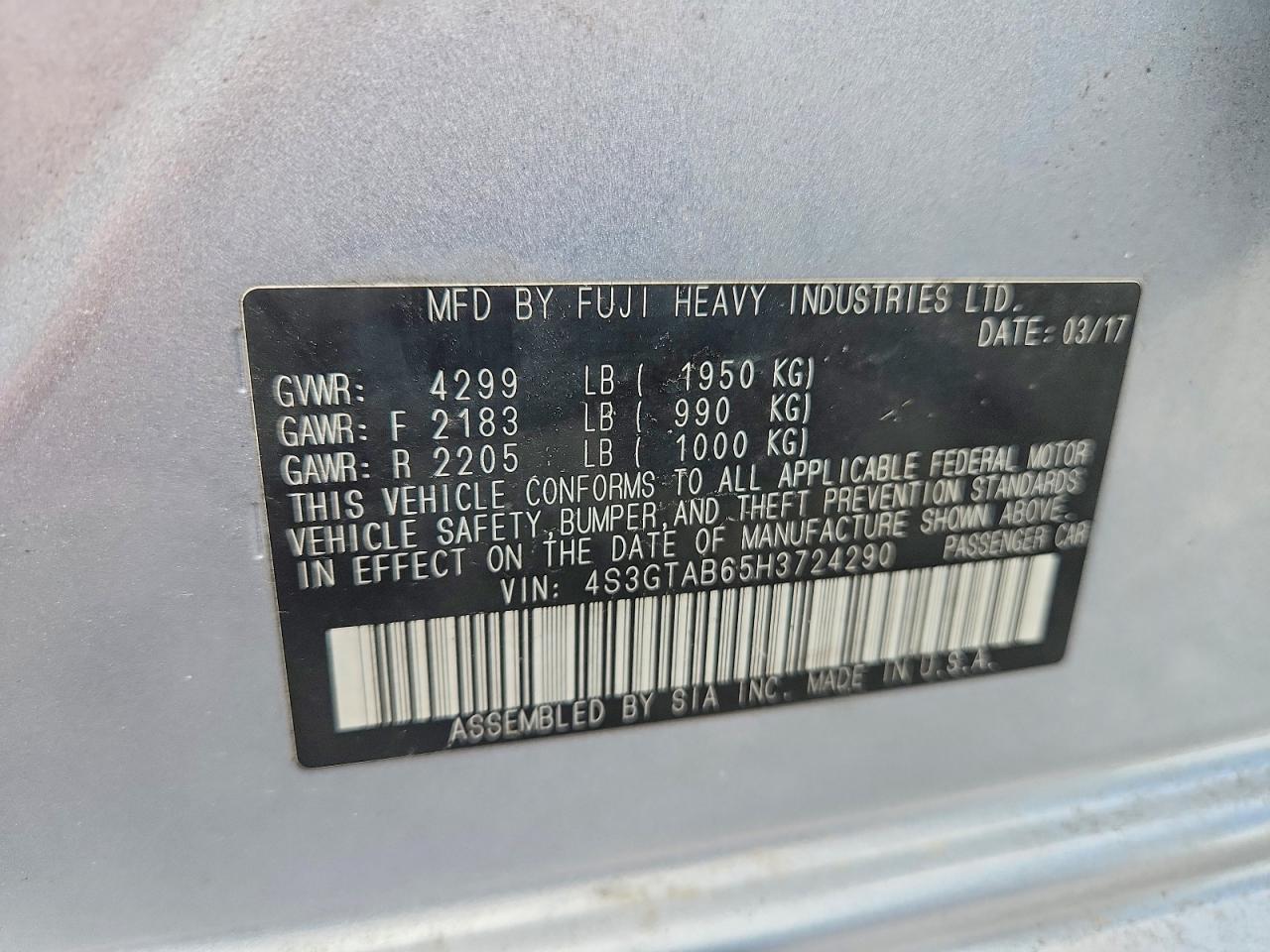 2017 SUBARU IMPREZA PREMIUM photo 37