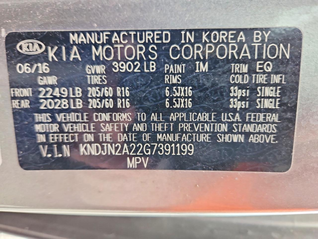 2016 KIA SOUL BASE photo 25