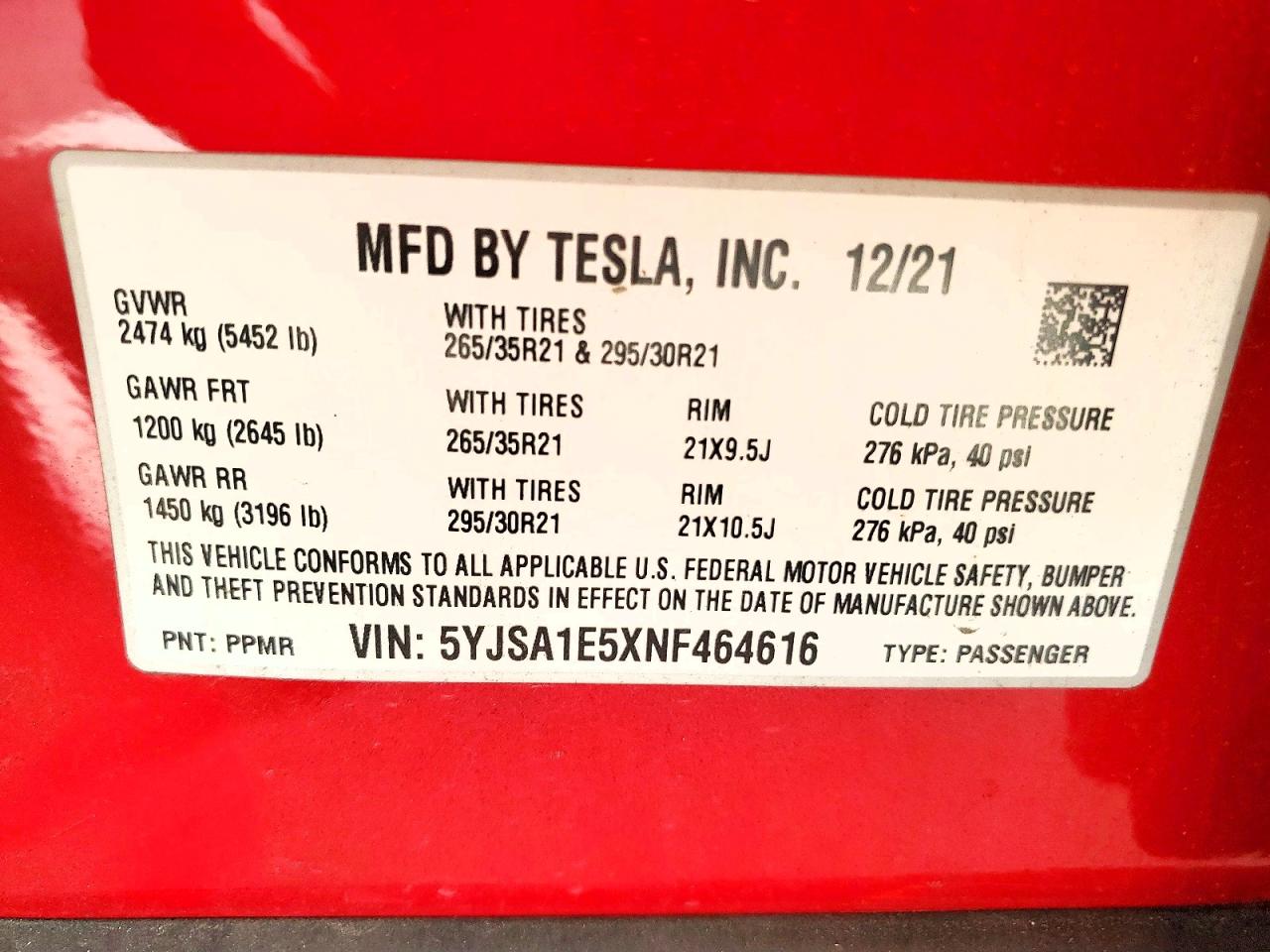 2022 TESLA MODEL S photo 23