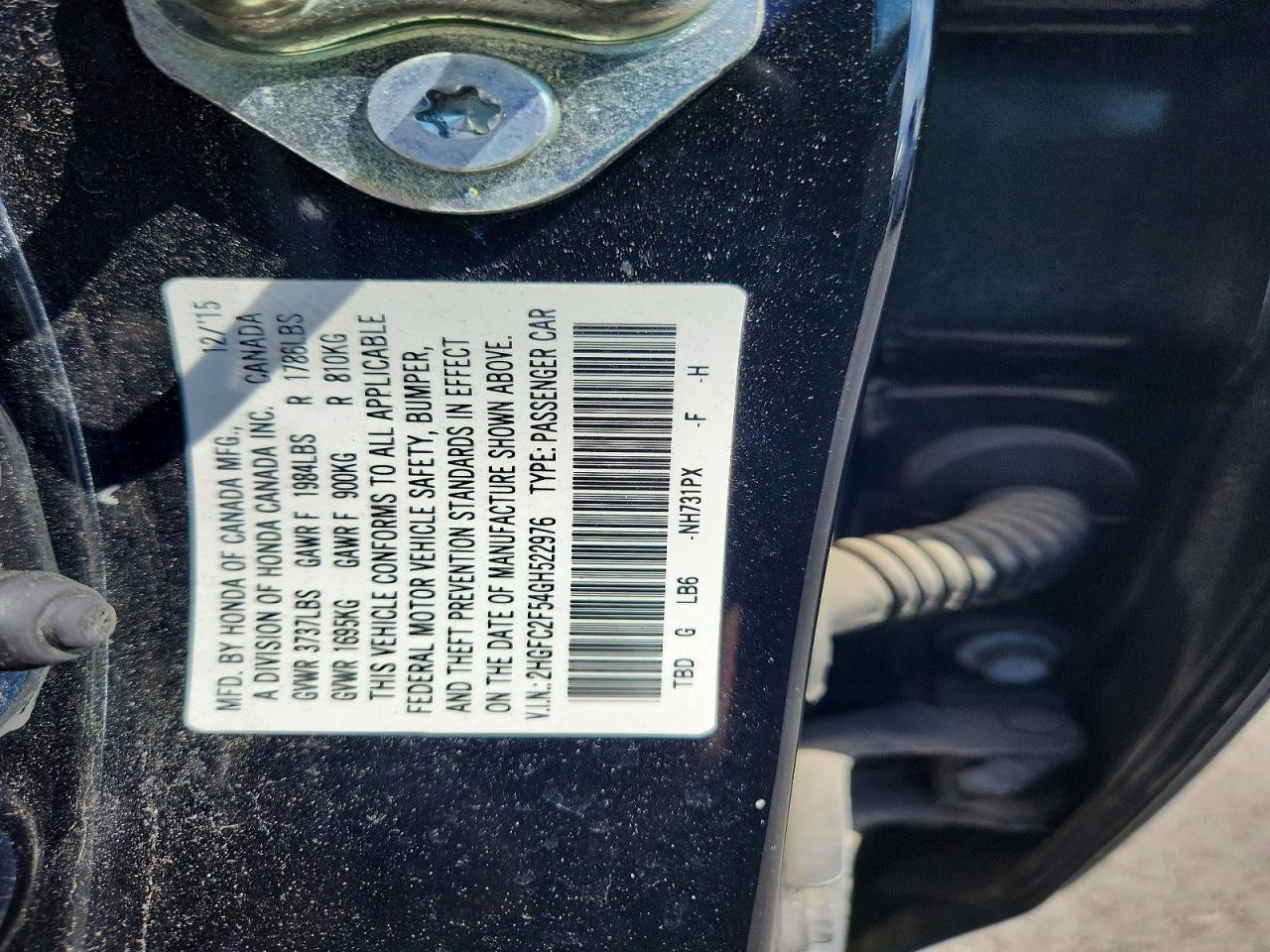2016 HONDA CIVIC LX photo 23