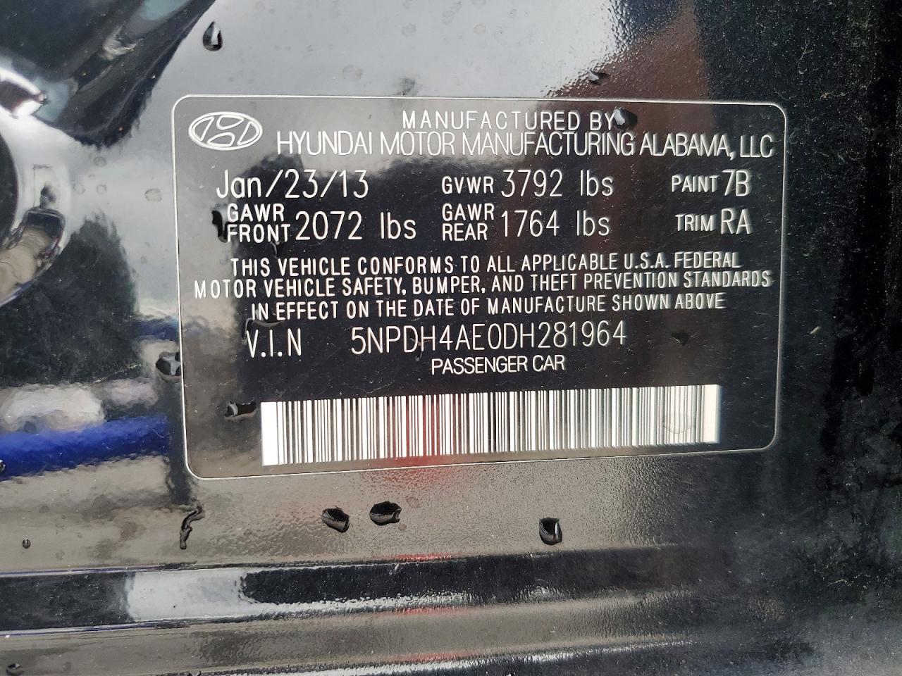 2013 HYUNDAI ELANTRA GLS photo 34