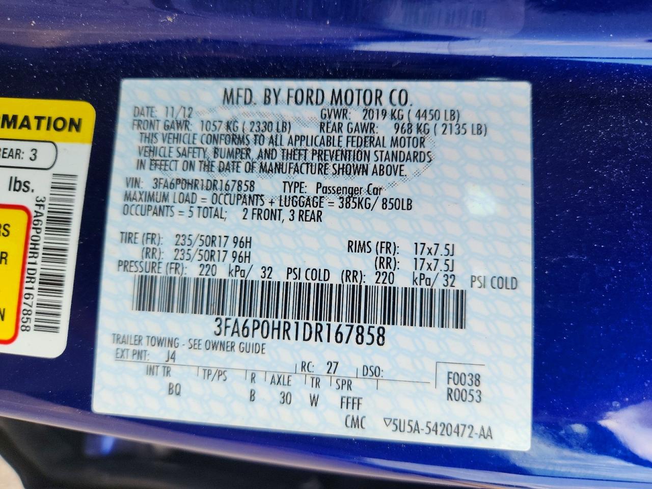 2013 FORD FUSION SE photo 23