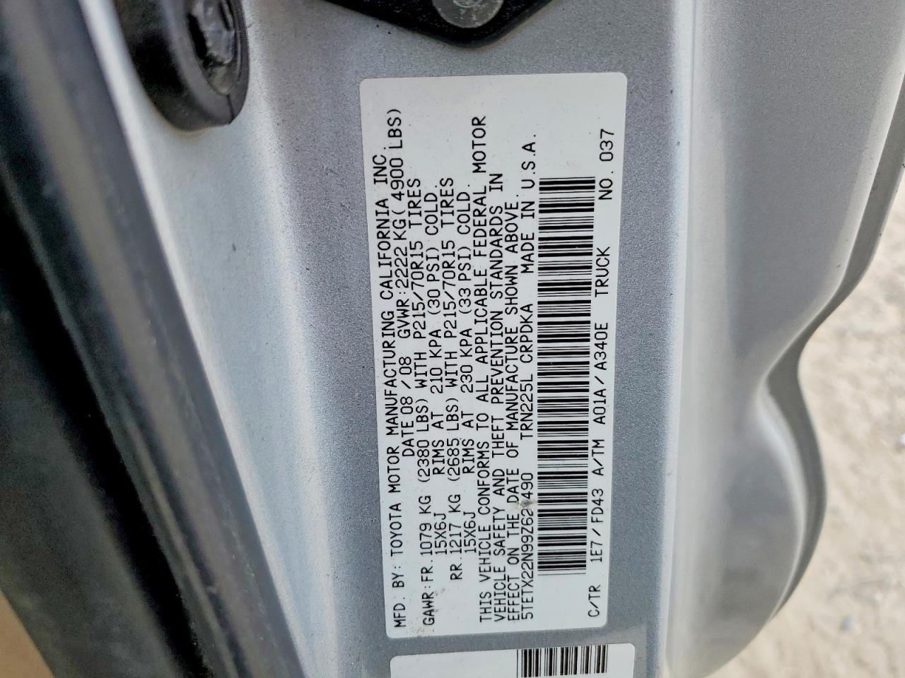 2009 TOYOTA TACOMA ACCESS CAB photo 34