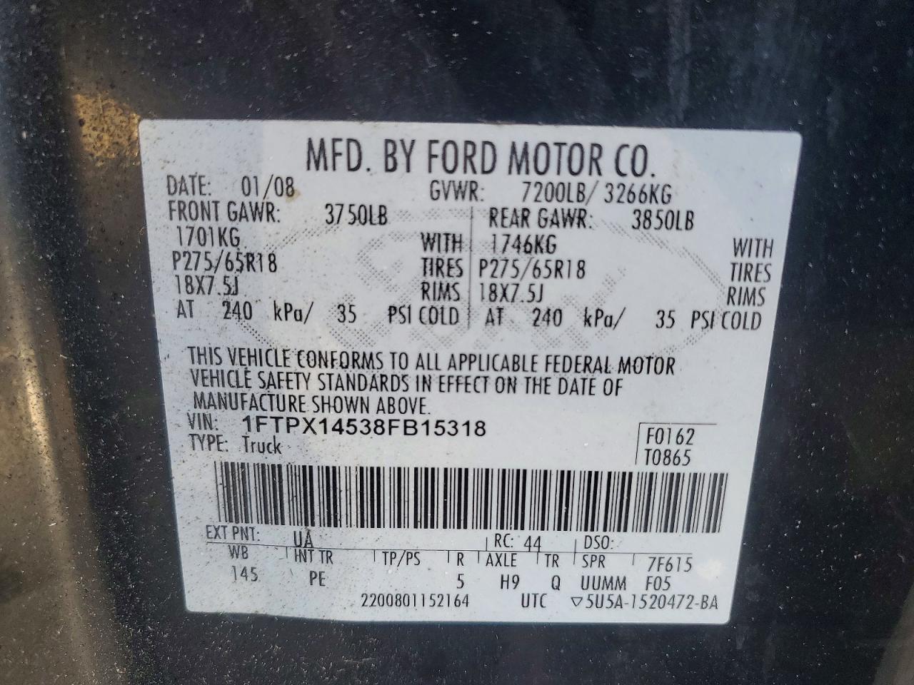 2008 FORD F150 photo 12