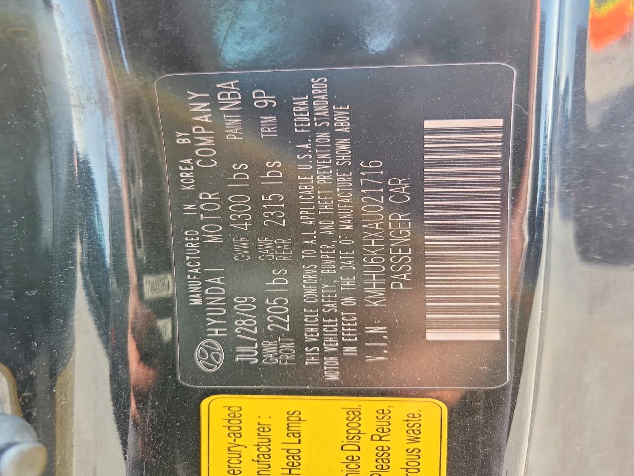 2010 HYUNDAI GENESIS COUPE 3.8L photo 12