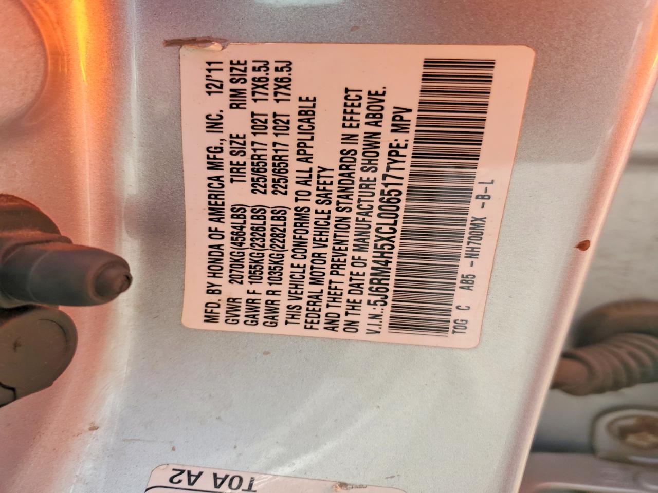 2012 HONDA CR-V EX photo 37