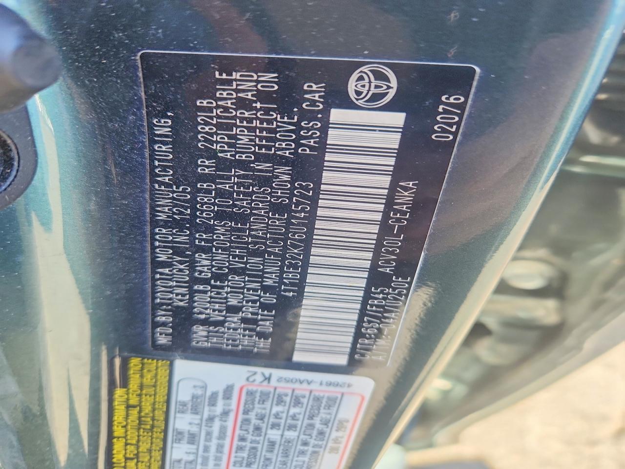2006 TOYOTA CAMRY LE photo 23