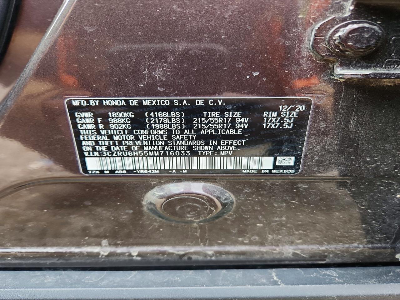 2021 HONDA HR-V EX photo 23