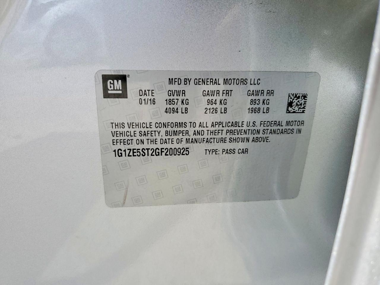 2016 CHEVROLET MALIBU LT photo 23