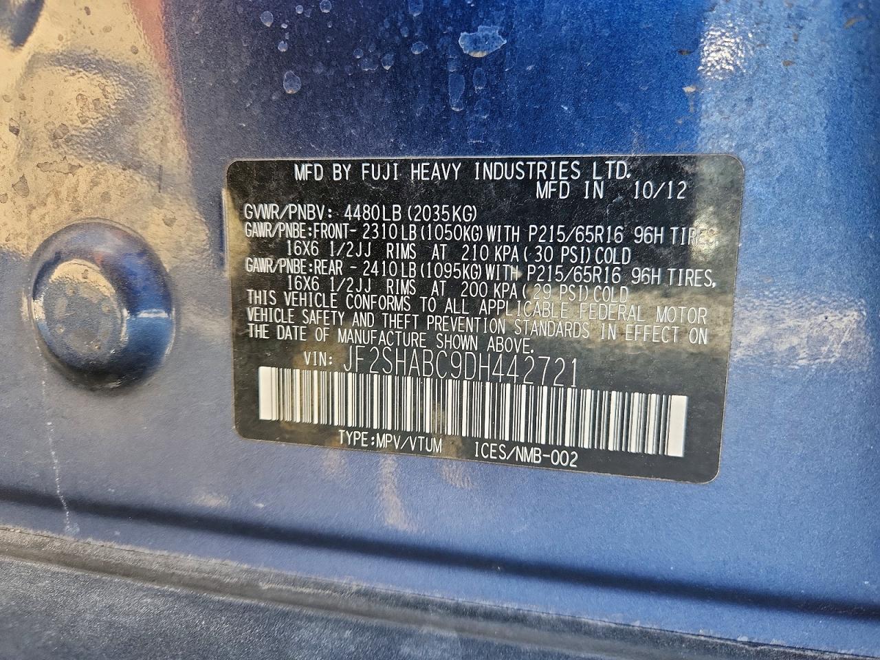 2013 SUBARU FORESTER 2.5X photo 25