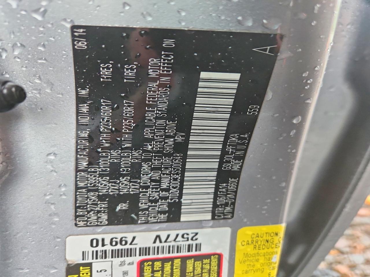 2014 TOYOTA SIENNA L 7-PASSENGER photo 27