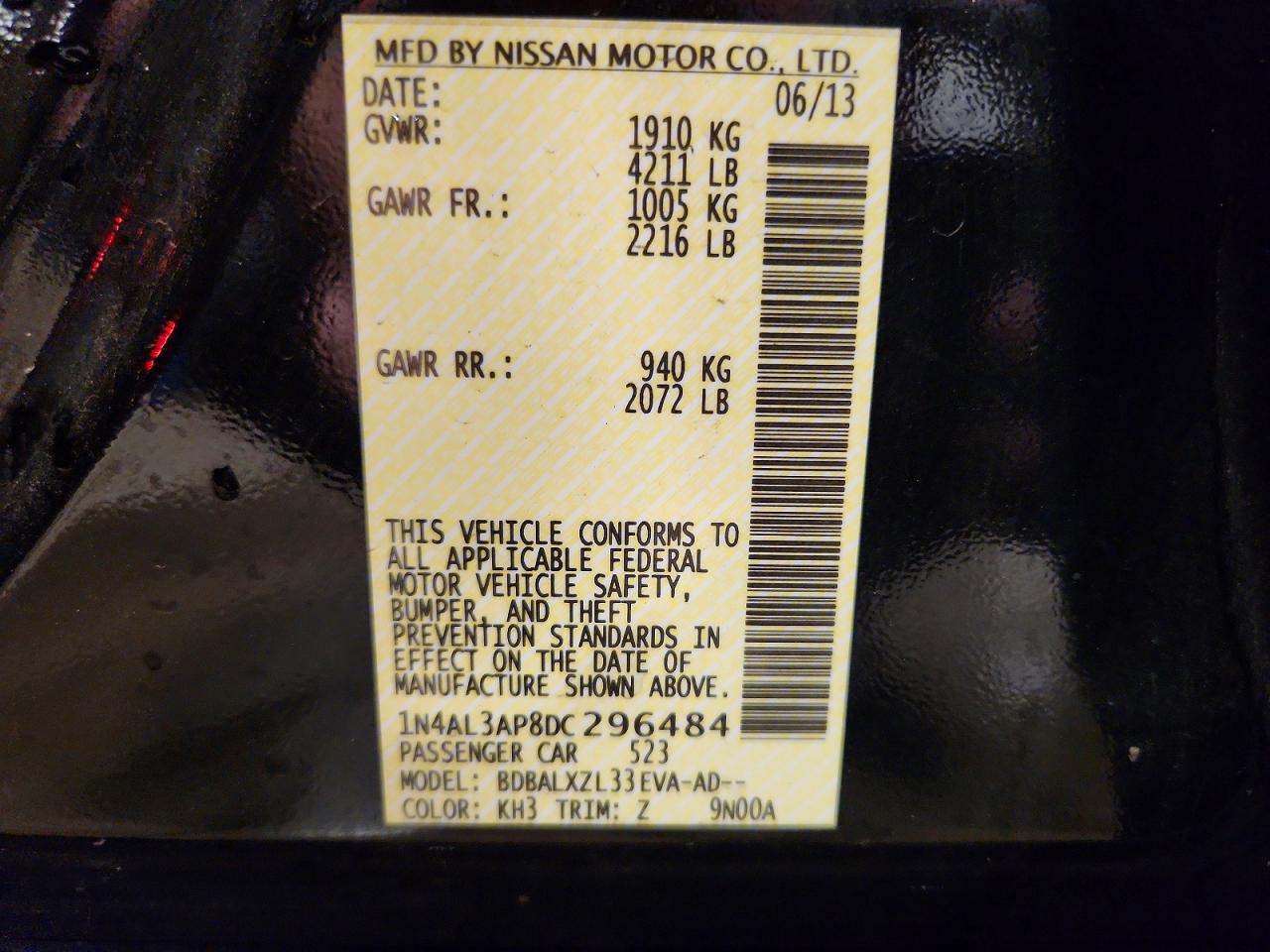 2013 NISSAN ALTIMA 2.5 photo 12