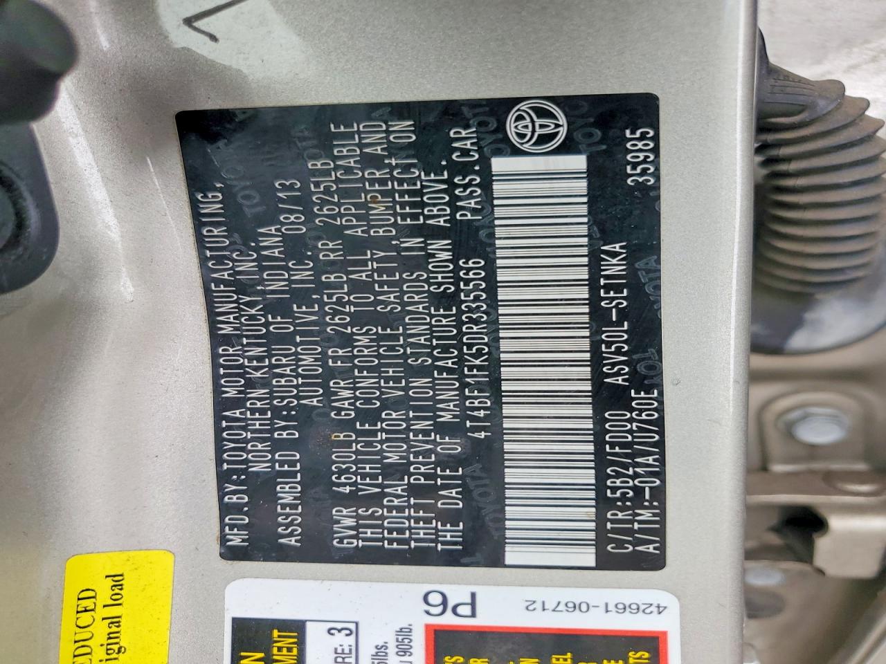 2013 TOYOTA CAMRY LE photo 34