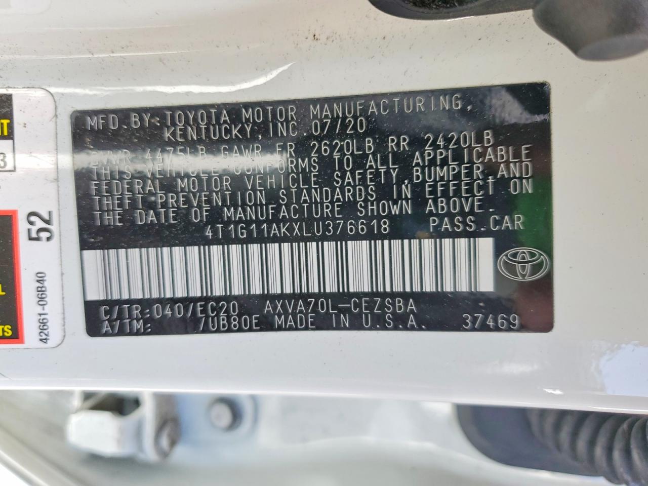 2020 TOYOTA CAMRY SE NIGHTSHADE photo 34