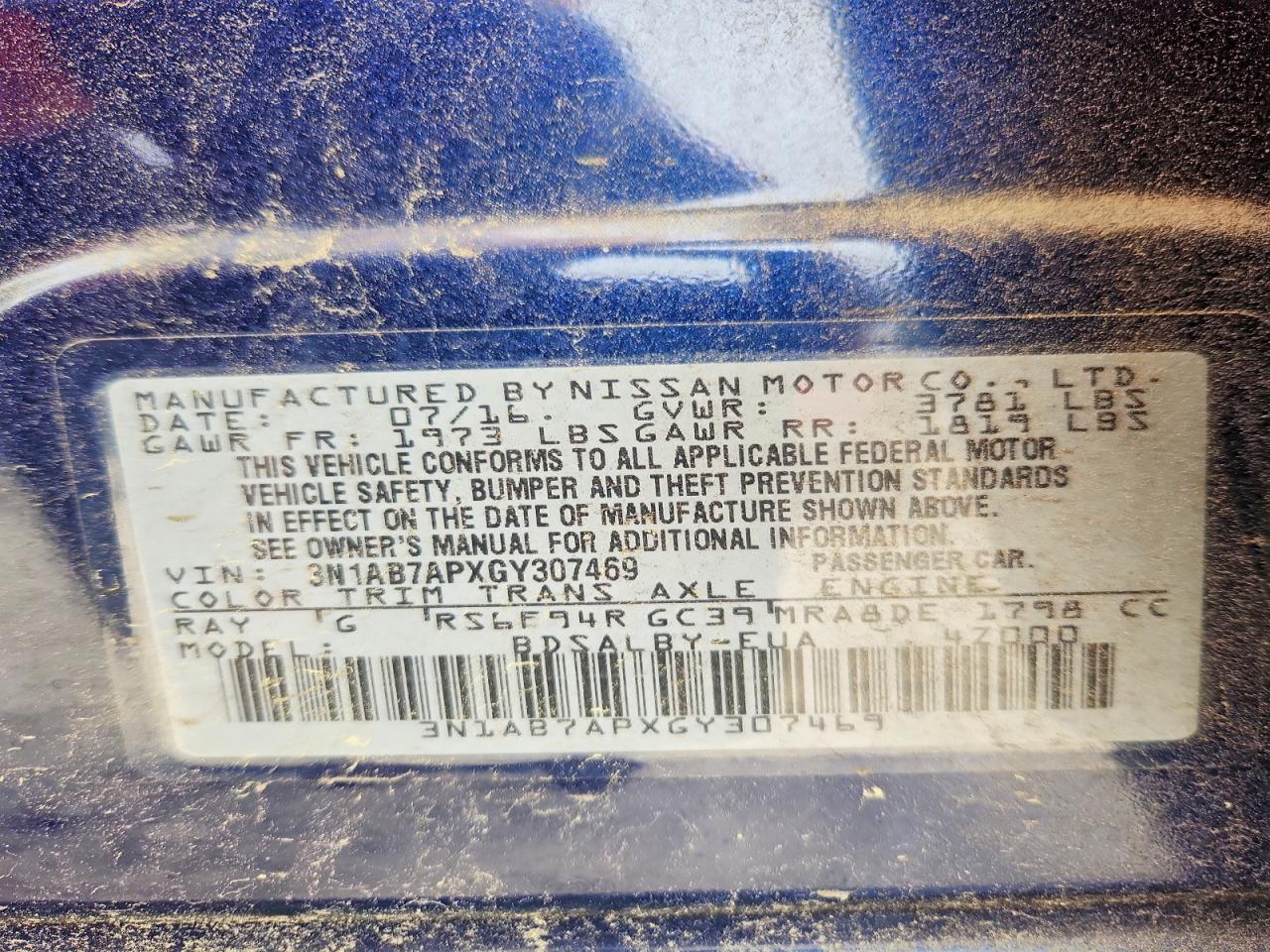 2016 NISSAN SENTRA S photo 34