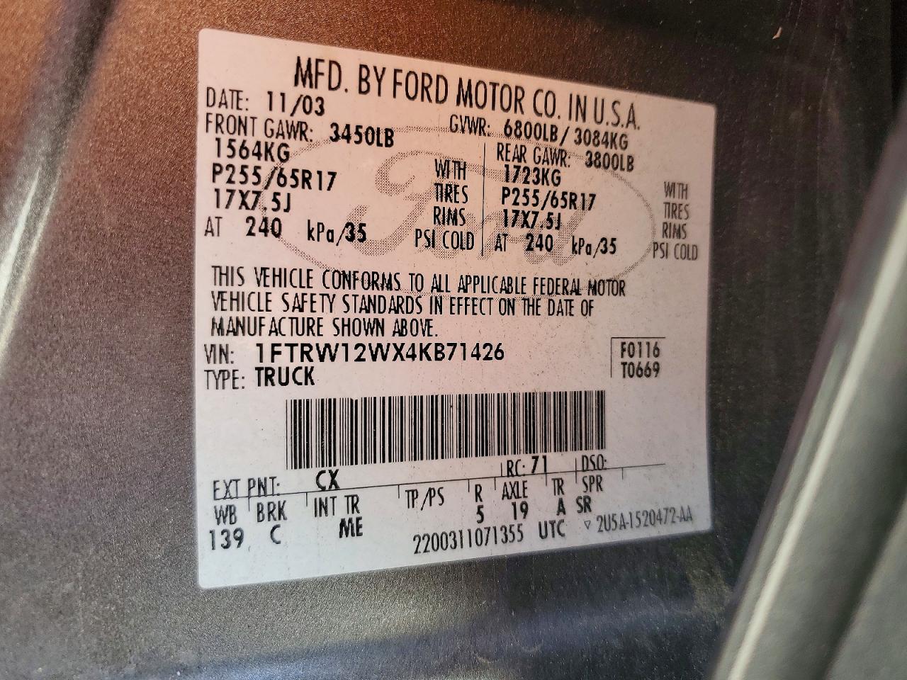 2004 FORD F150 SUPERCREW photo 34