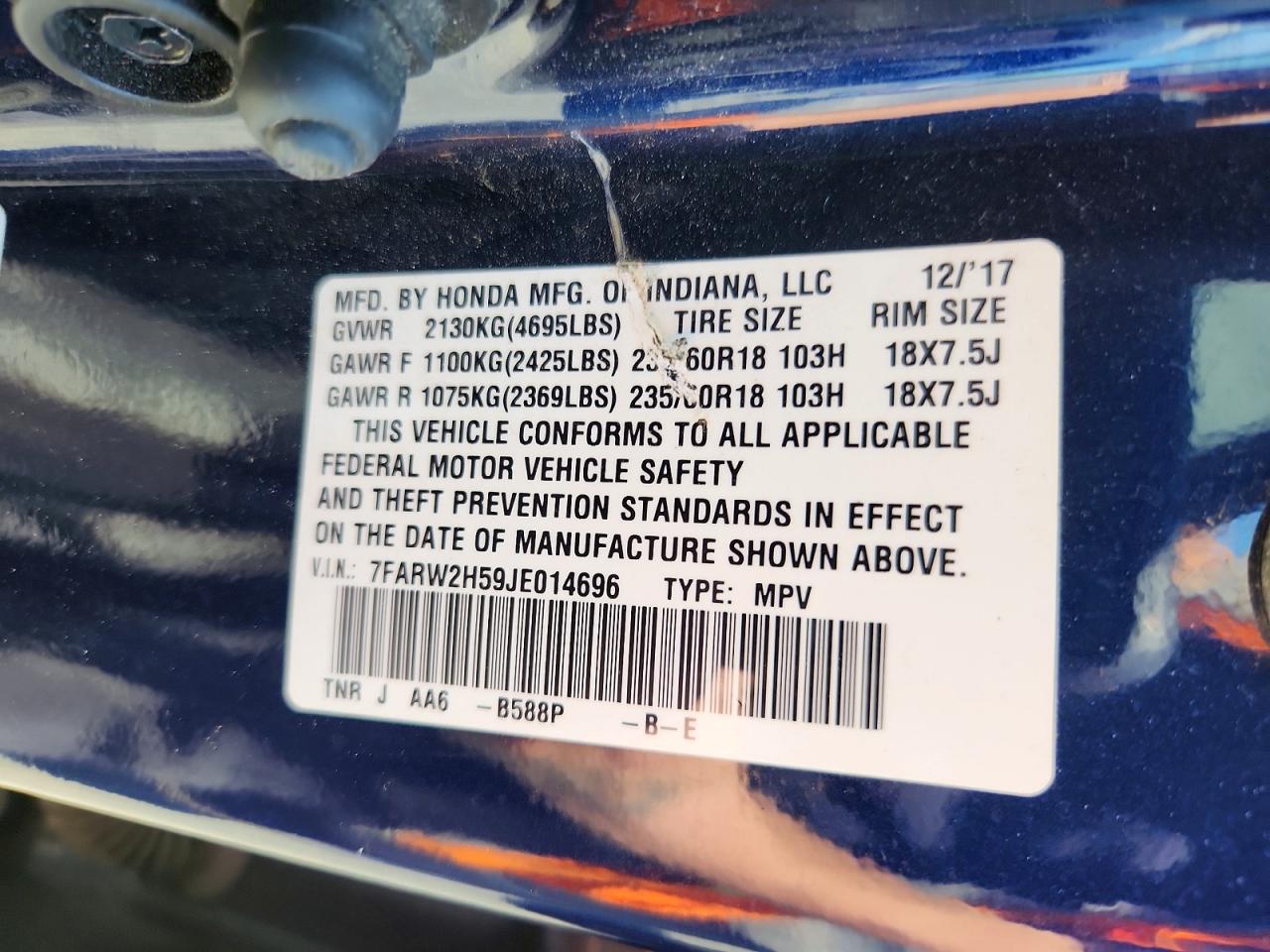 2018 HONDA CR-V EX photo 40