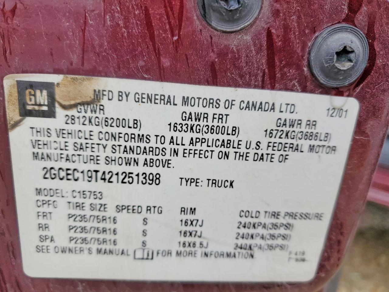 2002 CHEVROLET SILVERADO C1500 photo 23