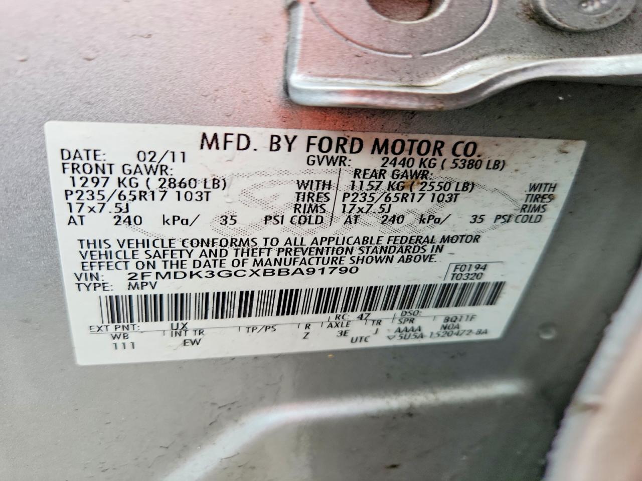 2011 FORD EDGE SE photo 40