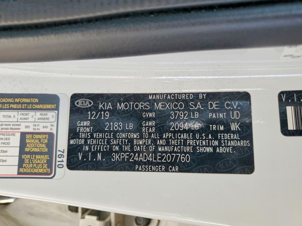 2020 KIA FORTE LXS photo 23