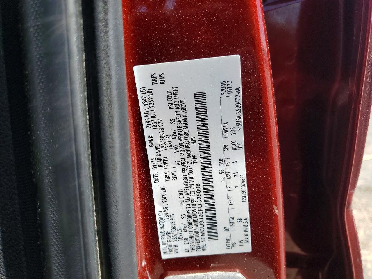 2015 FORD ESCAPE TITANIUM photo 37