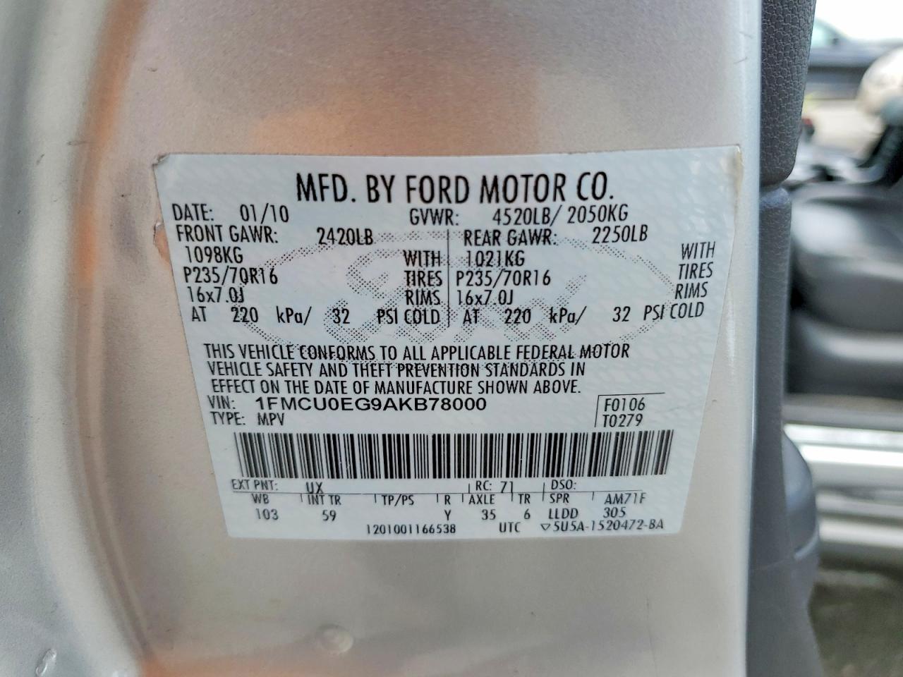 2010 FORD ESCAPE LIMITED photo 40