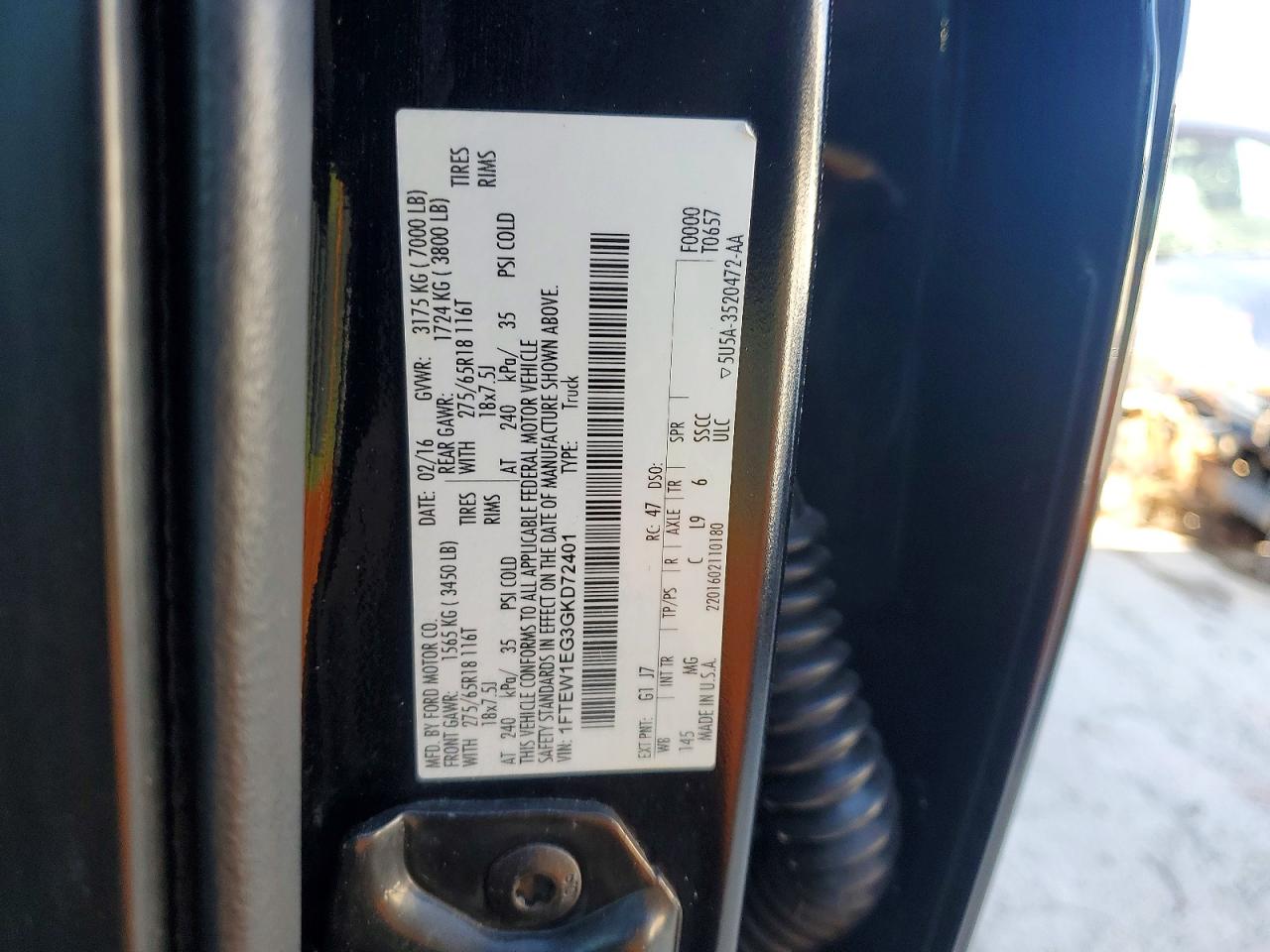 2016 FORD F150 SUPERCREW photo 11
