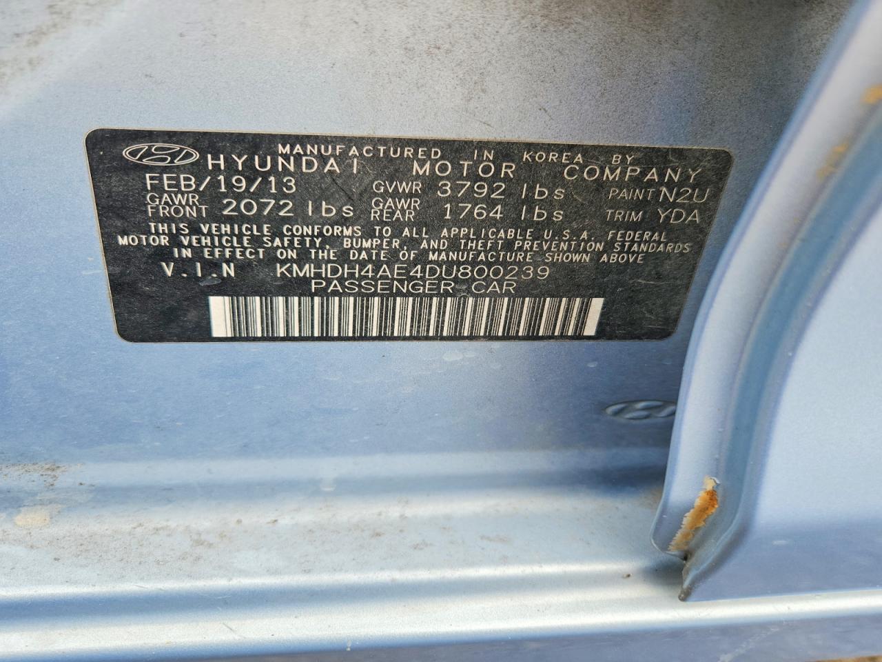 2013 HYUNDAI ELANTRA GLS photo 34