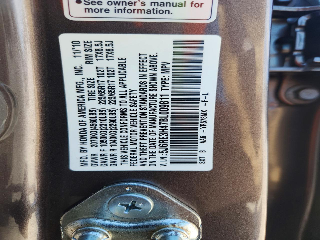2011 HONDA CR-V SE photo 27