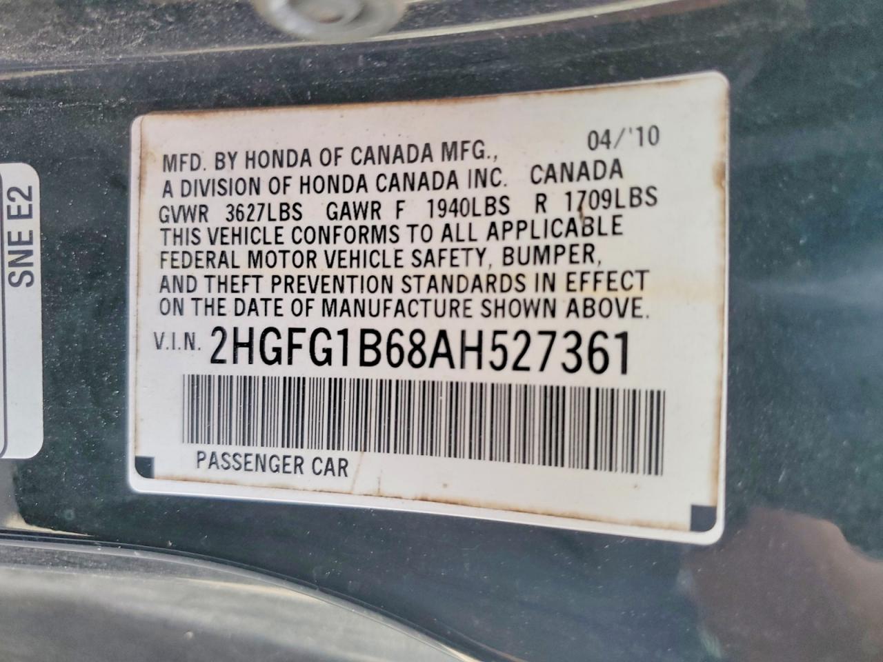 2010 HONDA CIVIC LX photo 34