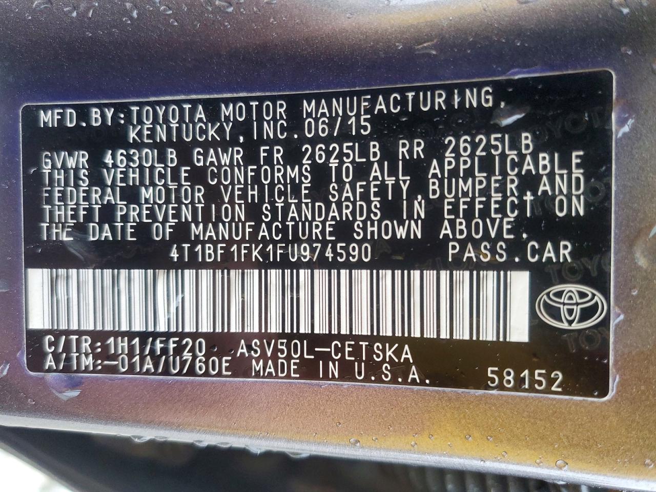 2015 TOYOTA CAMRY SE photo 34