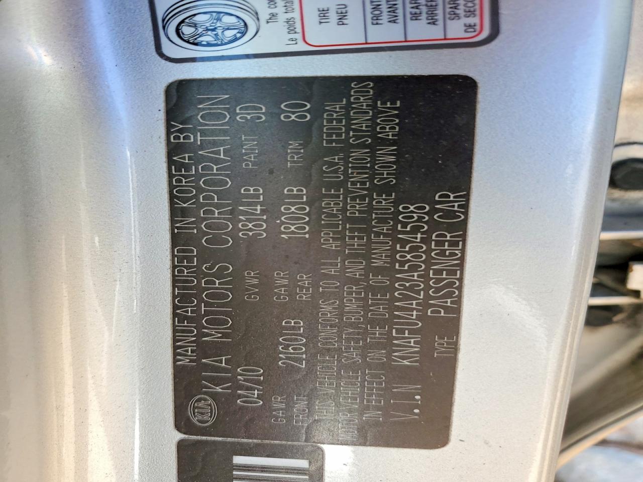 2010 KIA FORTE photo 34