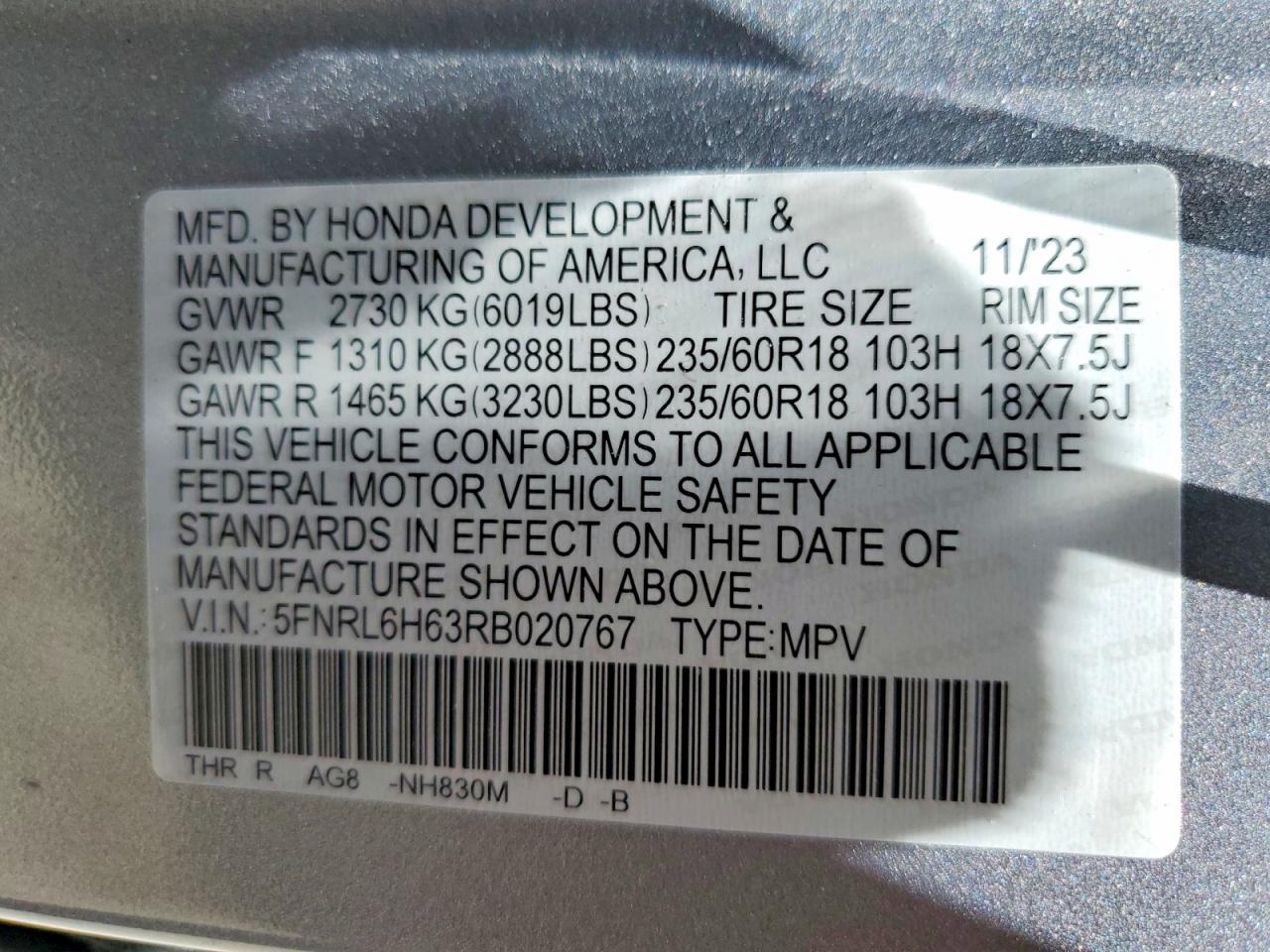 2024 HONDA ODYSSEY EXL photo 13