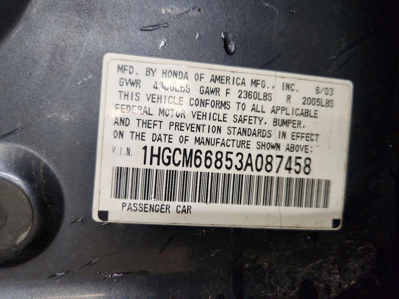2003 HONDA ACCORD EX photo 37