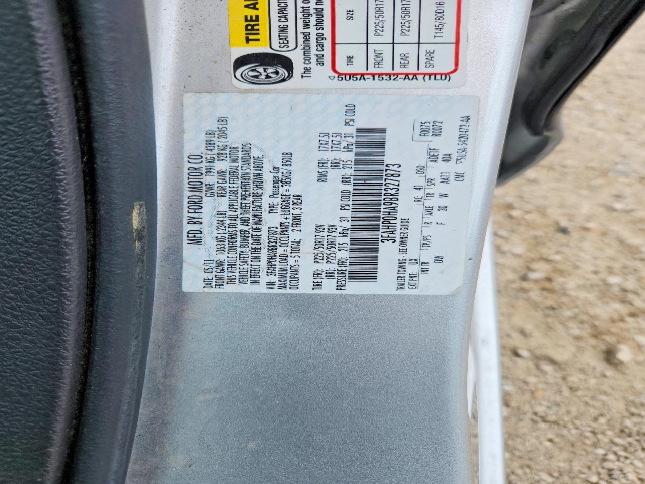 2011 FORD FUSION SE photo 34