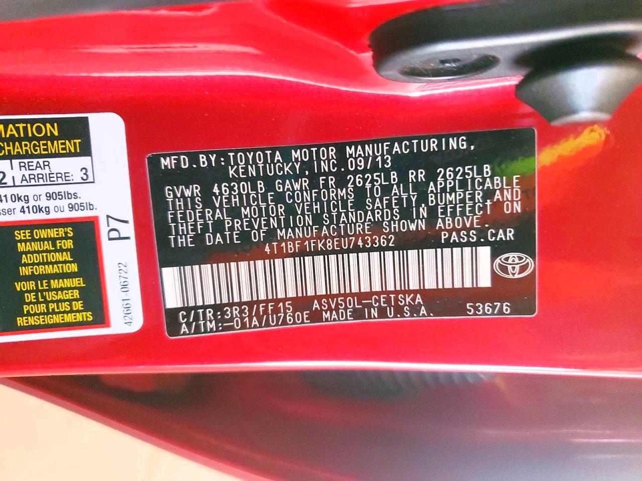 2014 TOYOTA CAMRY SE photo 34