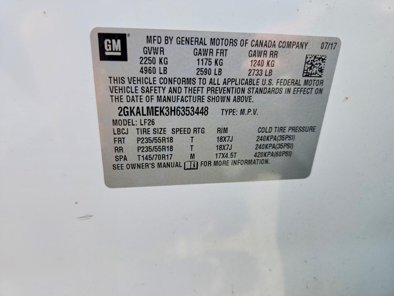 2017 GMC TERRAIN SLE photo 27