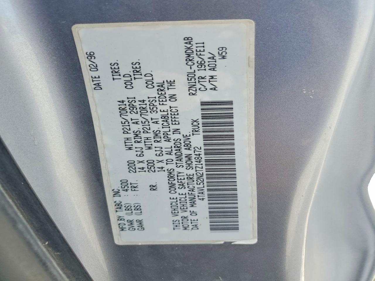 1996 TOYOTA TACOMA XTRACAB photo 12