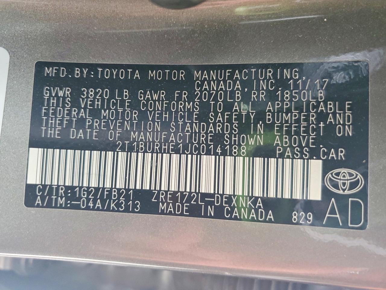 2018 TOYOTA COROLLA LE photo 25