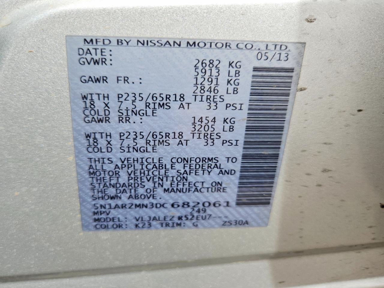 2013 NISSAN PATHFINDER S photo 34