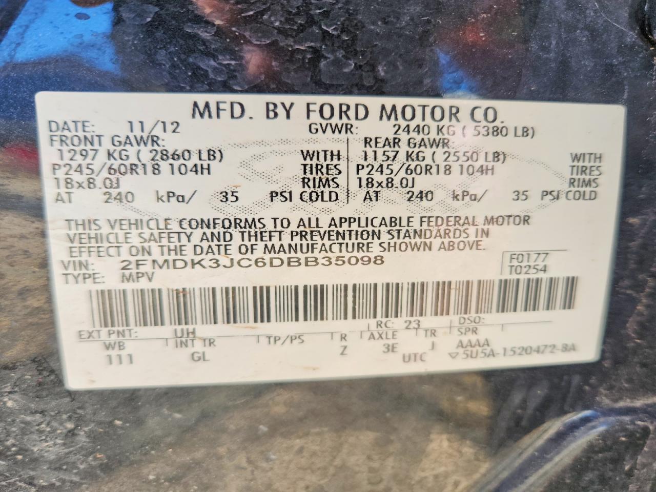 2013 FORD EDGE SEL photo 37