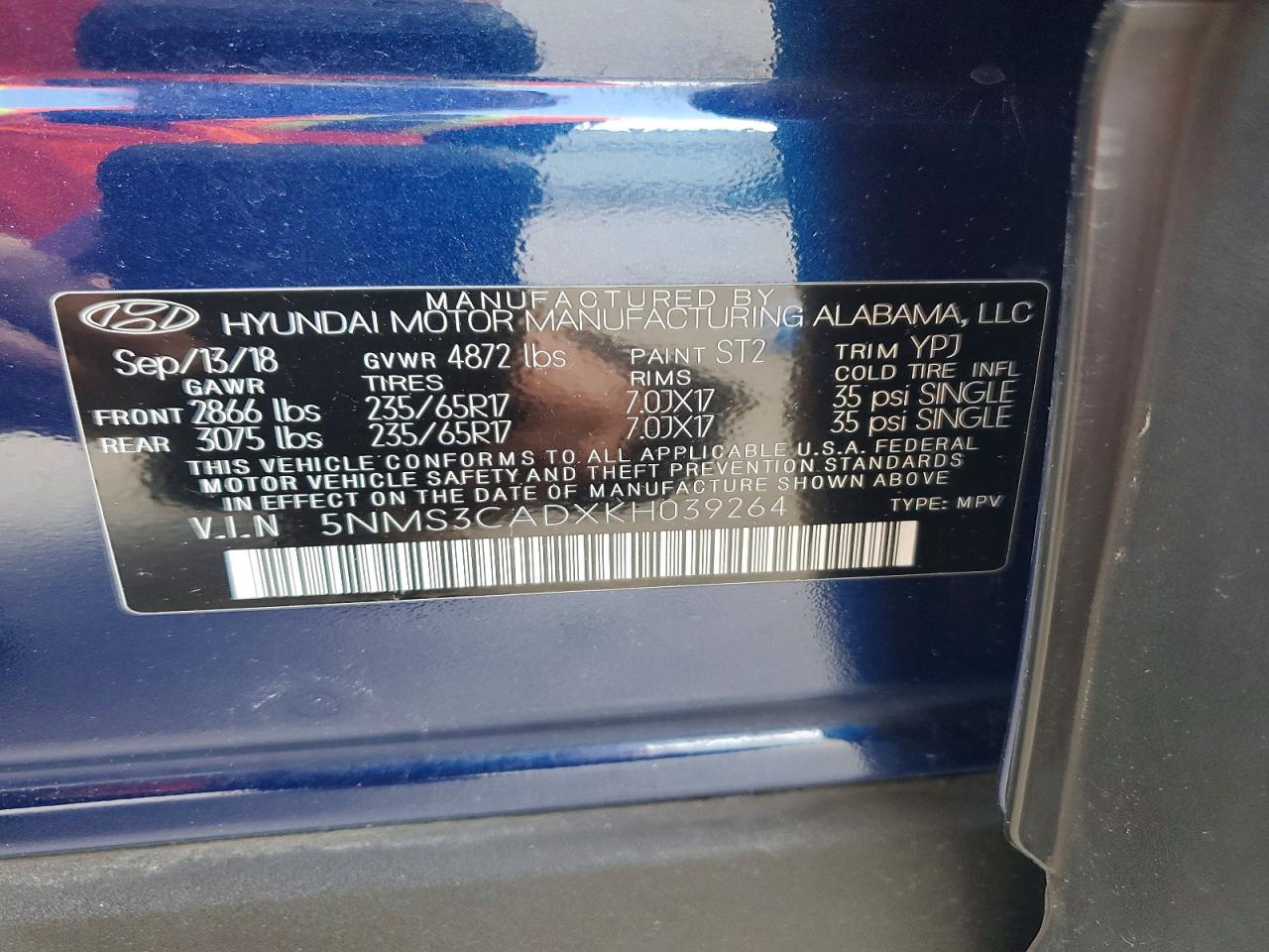 2019 HYUNDAI SANTA FE LIMITED photo 25
