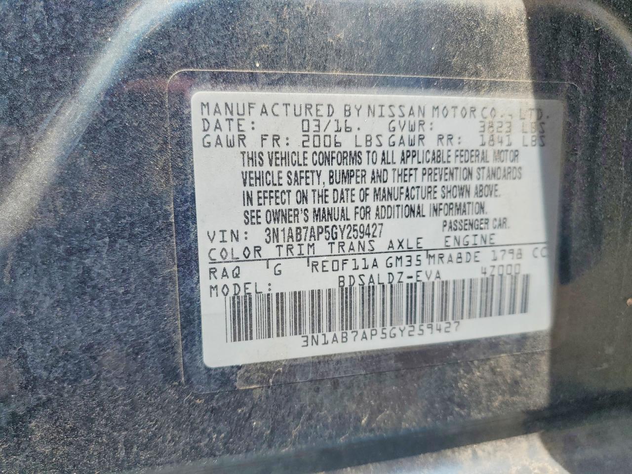 2016 NISSAN SENTRA SV photo 12