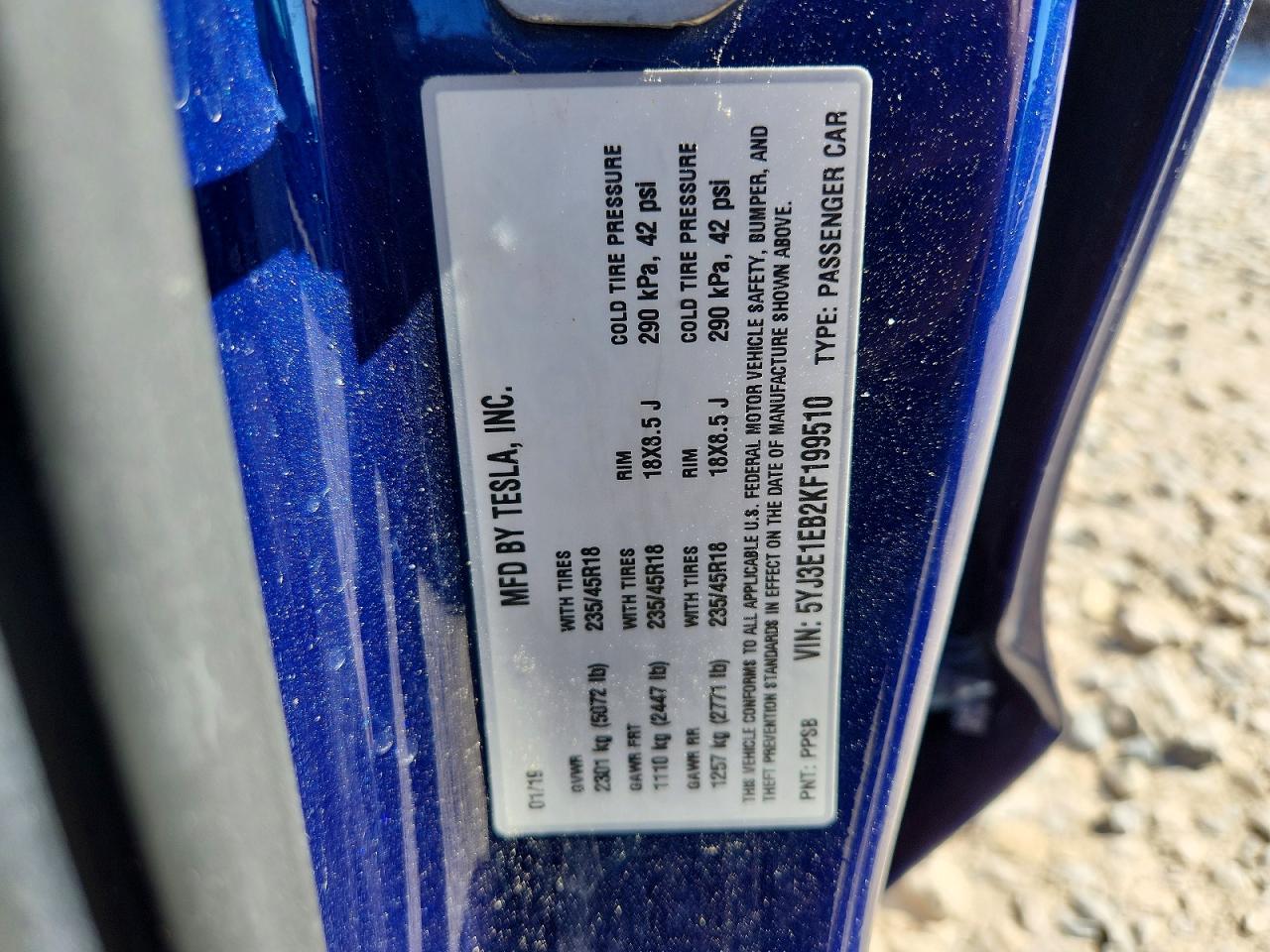 2019 TESLA MODEL 3 photo 25