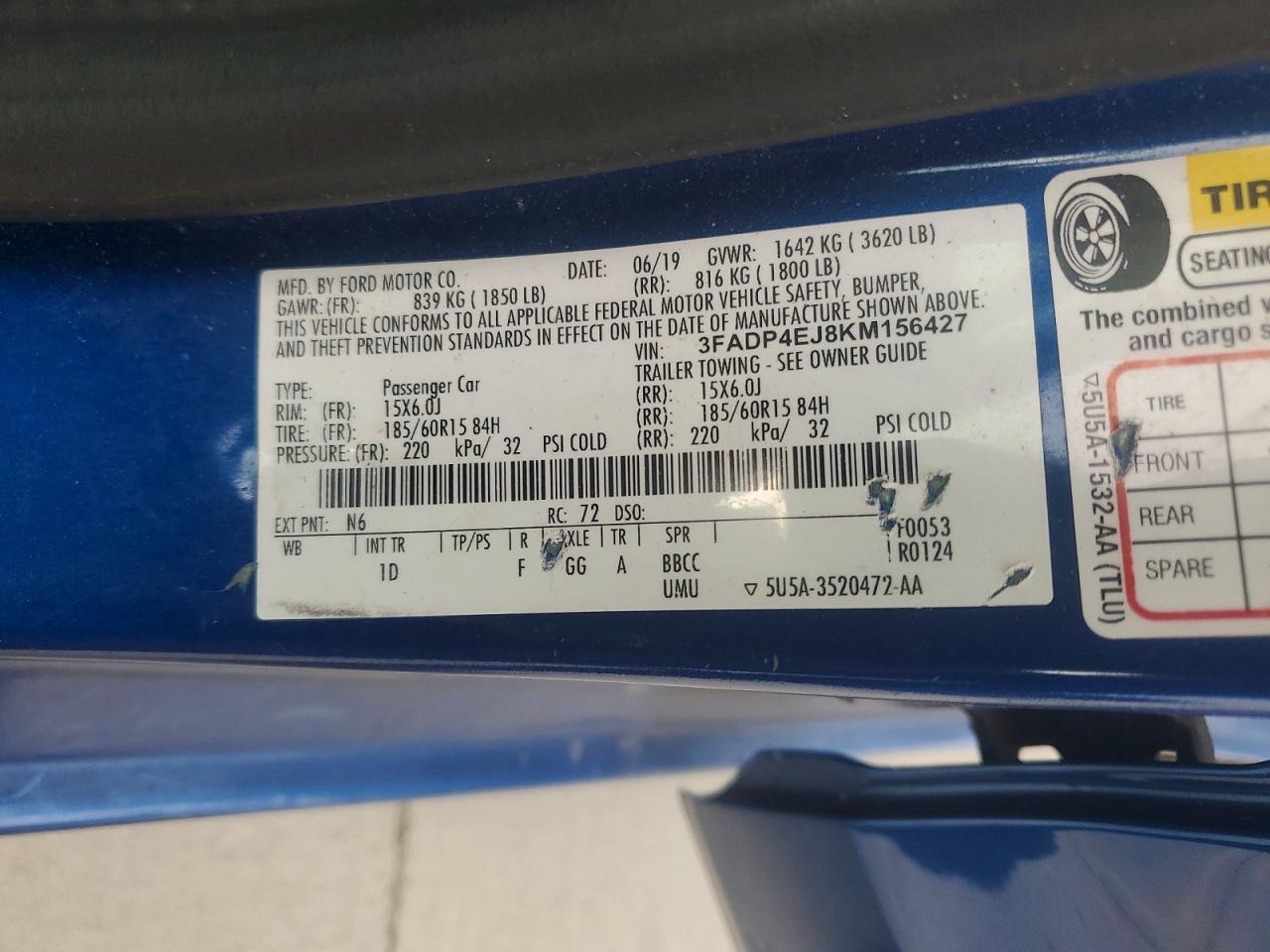 2019 FORD FIESTA SE photo 34