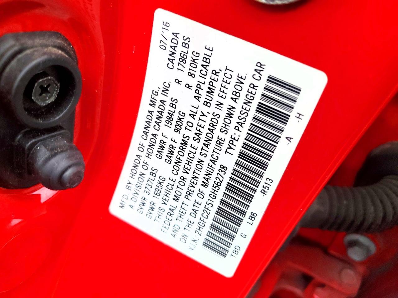 2016 HONDA CIVIC LX photo 37